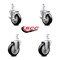 Service Caster 4 Inch Black Polyurethane Wheel Swivel 3/4 Inch Square Stem Caster Brakes, 2PK SCC-SQ20S414-PPUB-BLK-TLB-34-2-S-2 - alternate 5
